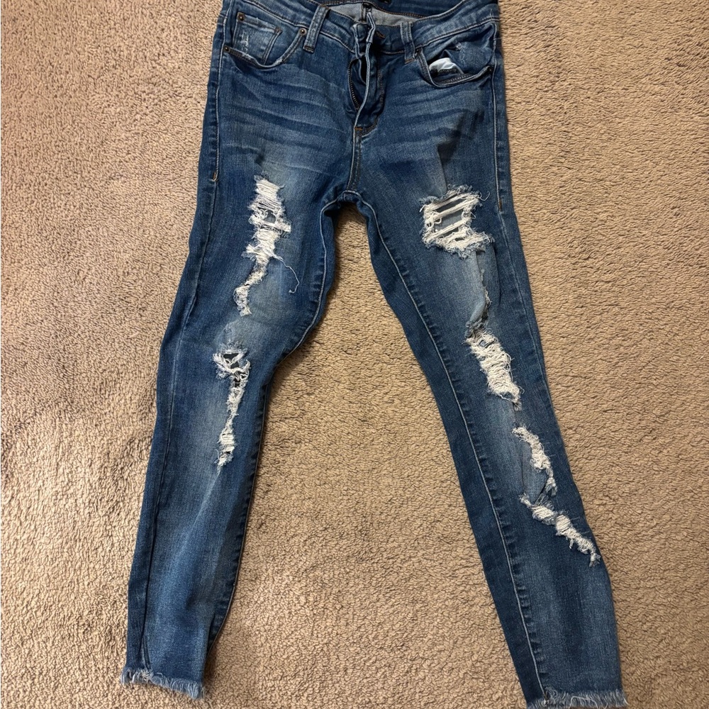 STS Blue Distressed Jeans in Dark Blue